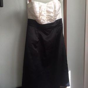 Strapless Black and White Mini Dress